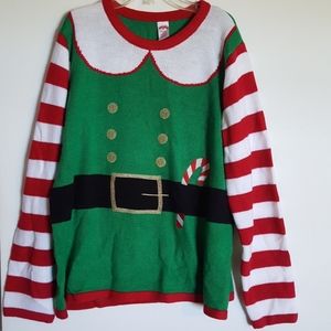 Holiday Time 2x Women's XmasTacky Elf Sweater